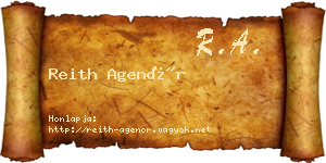 Reith Agenór névjegykártya